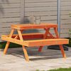 vidaXL Picknicktisch Wachsbraun 105x134x75 cm Massivholz Kiefer