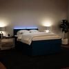 vidaXL Boxspringbett mit Matratze Blau 160x200 cm Samt
