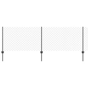 vidaXL Zaun mit Pfosten Grau