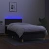 vidaXL Boxspringbett mit Matratze & LED Schwarz 100x200 cm Stoff