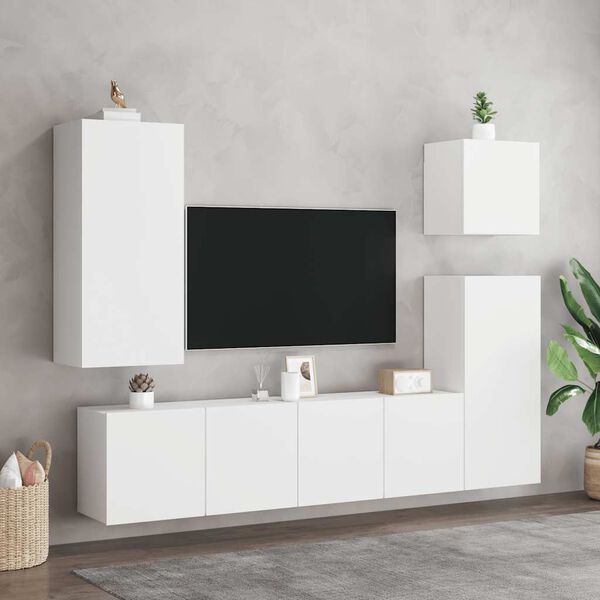 vidaXL TV-Wandschr&auml;nke 2 Stk. Wei&szlig; 80x30x41 cm