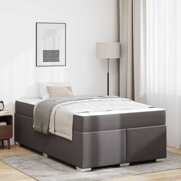 vidaXL Bettrahmen mit Matratze Grau 120 x 200 cm Stoff