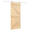 vidaXL Schiebet&uuml;r 85 x 210 cm Massivkiefer (Unbehandelt)