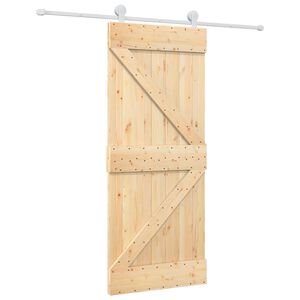 vidaXL Schiebet&uuml;r 85 x 210 cm Massivkiefer (Unbehandelt)