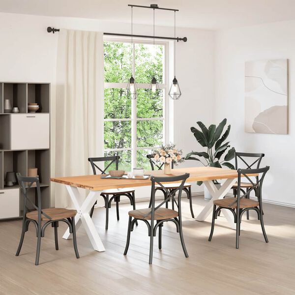 vidaXL Esstischbeine X-Form 2 Stk. Wei&szlig; 90x(72-73) cm Stahl