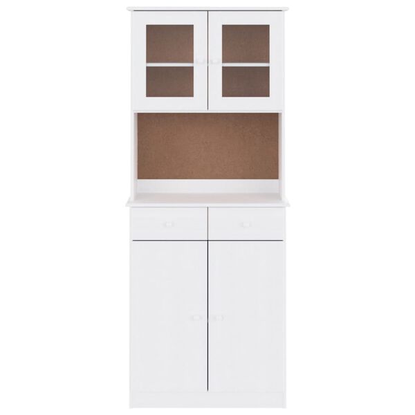 vidaXL Highboard ALTA Weiß 77x35x188 cm Massivholz Kiefer