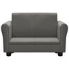 vidaXL Kindersofa mit Hocker Grau Kunstleder