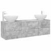 vidaXL Badezimmerm&ouml;bel-Set 3 stk. Betongrau 49,5 x 44,5 x 65 cm