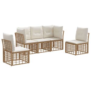 vidaXL Outdoor-Sofagarnitur Natur Polyester
