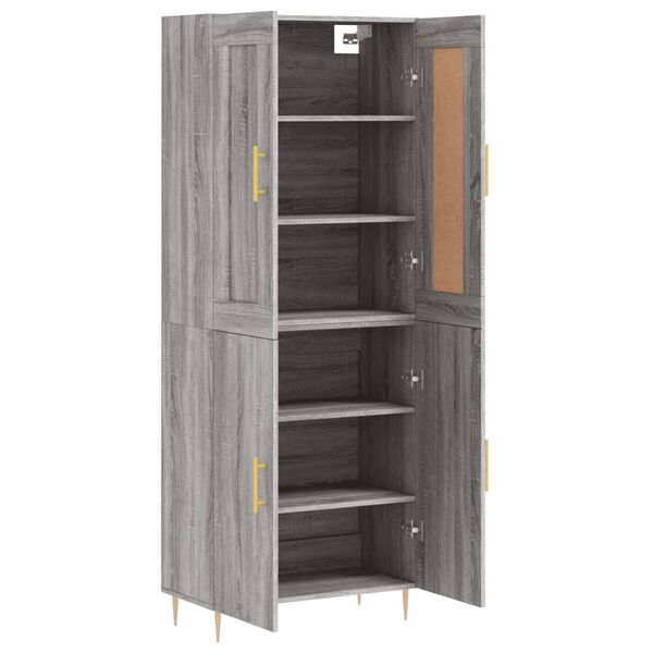 vidaXL Highboard Grau Sonoma 69,5x34x180 cm Holzwerkstoff