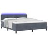 vidaXL LED Boxspringbett mit Matratze Dunkelgrau 180 x 200 cm Samt