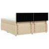 vidaXL Boxspringbett mit Matratze Creme 200x200 cm Stoff