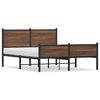 vidaXL Metallbett ohne Matratze Braun Eichen-Optik 150x200 cm