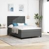 vidaXL Boxspringbett mit Matratze Dunkelgrau 140 x 190 cm Stoff