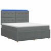 vidaXL LED Boxspringbett mit Matratze Dunkelgrau 140 x 190 cm Stoff