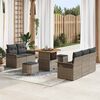 vidaXL Garten-Sofa-Set mit Kissen mit Speicher mit Kissen 8 pcs Grau