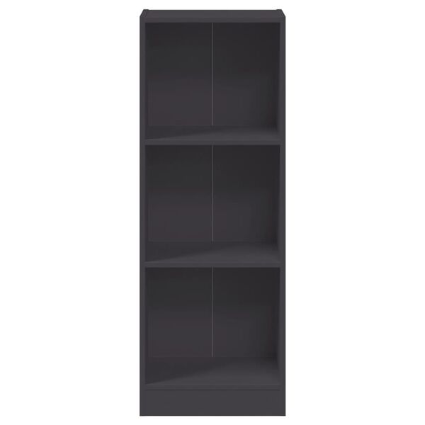 vidaXL Bücherregal 3 Fächer Grau 40x24x109 cm Holzwerkstoff