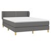 vidaXL Boxspringbett mit Matratze Dunkelgrau 140x200 cm Stoff