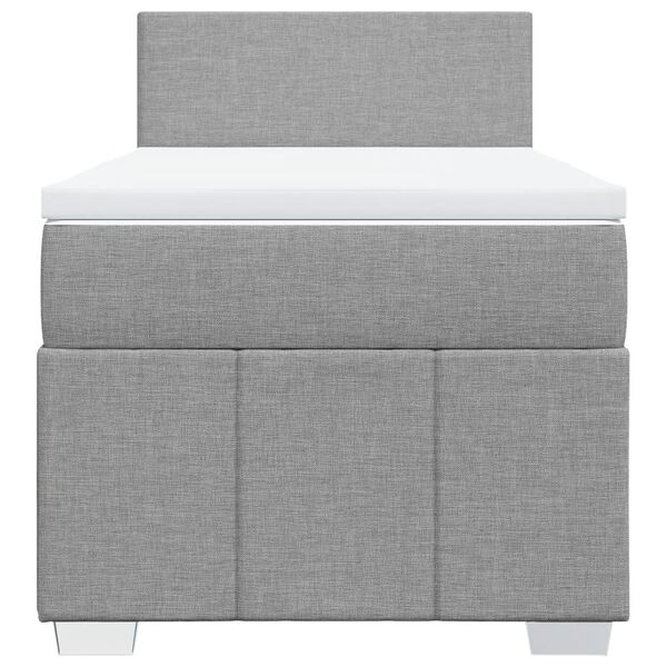 vidaXL Boxspringbett mit Matratze Hellgrau 90x190 cm Stoff