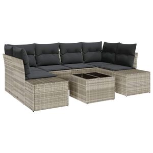 vidaXL Gartensofa-set 8 pcs Hellgrau und Dunkelgrau Poly-Rattan