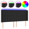 vidaXL LED Kopfteil Schwarz 183x16x118/128 cm Kunstleder