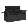 vidaXL Gartensofa-set mit Kissen 8 pcs Schwarz Poly-Rattan