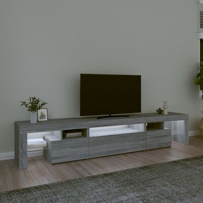 vidaXL TV-Schrank mit LED-Leuchten Grau Sonoma 215x36,5x40 cm