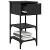vidaXL Nachttisch Schwarz Eichen-Optik 33,5 x 36 x 70 cm Holzwerkstoff