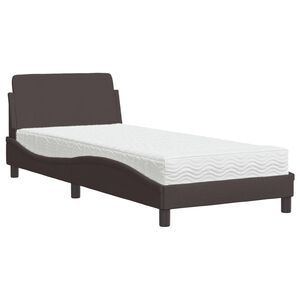 vidaXL Bett mit Matratze "Dover" Dunkelbraun 80x200 cm Stoff