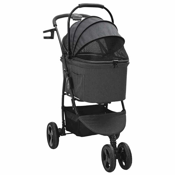 vidaXL Faltbarer Haustierwagen Verstellbar Schwarz 78 x 54 x 101 cm