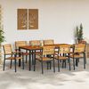 vidaXL Garten Essgruppe 9 pcs Schwarz Massivholz Akazie