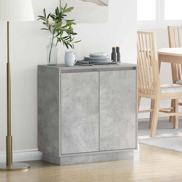 vidaXL LED-Sideboard Beton Grau 71 x 34,5 x 75 cm Holzwerkstoff