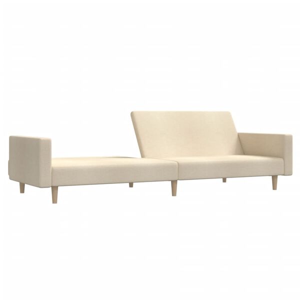 vidaXL Schlafsofa 2-Sitzer Creme Stoff