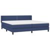 vidaXL Boxspringbett mit Matratze Blau 200x200 cm Stoff
