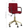 vidaXL Esszimmerstuhl Drehbar Weinrot Samt