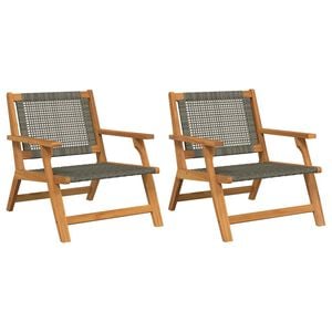 vidaXL gartenm&ouml;bel 2 pcs Grau 67 x 78 x 73 cm Massivholz Akazie