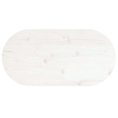 vidaXL Tischplatte Weiß 80x40x2,5 cm Massivholz Kiefer Oval