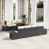vidaXL Garten-Sofa-Set mit Speicher 8 pcs Schwarz Poly Rattan