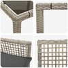 vidaXL Garten Essgruppe 7 pcs Hellgrau Poly-Rattan
