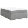 vidaXL Boxspringbett mit Matratze Hellgrau 140x200 cm Stoff