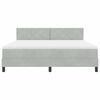 vidaXL Boxspringbett mit Matratze Hellgrau 180 x 200 cm Samt