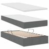 vidaXL Bett mit Stauraum und LED mit LED Dunkelgrau 90 x 200 cm Stoff