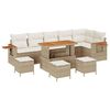 vidaXL Gartensofa-set 12 Stk. 8-Sitzanzahl Beige und Creme Poly-Rattan