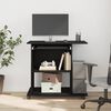 vidaXL Computertisch Eiche schwarz 80x50x75 cm Holzwerkstoff
