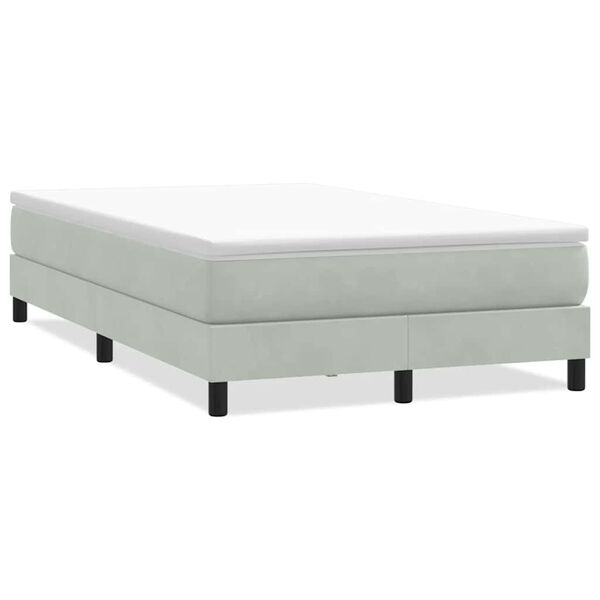 vidaXL Boxspringbett ohne Matratze Hellgrau 120x220 cm Samt