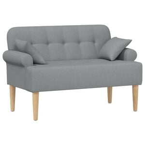 vidaXL Zweisitzer mit Knopfheftung Hellgrau 120 x 65 x 79 cm Stoff