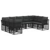 vidaXL Outdoor-Sofagarnitur 9 pcs Schwarz und Dunkelgrau Polyester