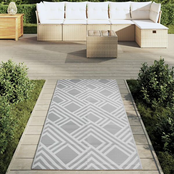 vidaXL Outdoor-Teppich ARAKIL Grau 80x150 cm PP