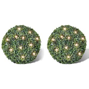 Buchskugel &Oslash; 35cm Kunstbaum Buchsbaumkugel+2xSolar