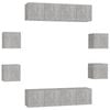 vidaXL 8-tlg. TV-Schrank-Set Betongrau Holzwerkstoff